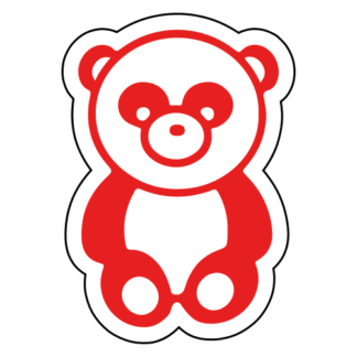 Sitting Big Nose Panda Sticker (Red)
